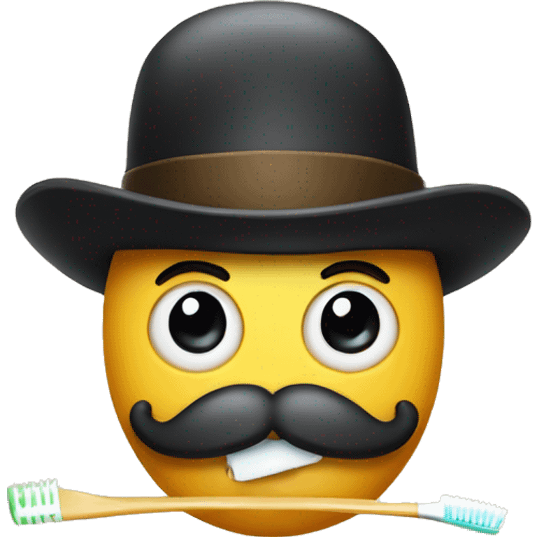 Emoji with toothbrush moustache with bowler hats  emoji