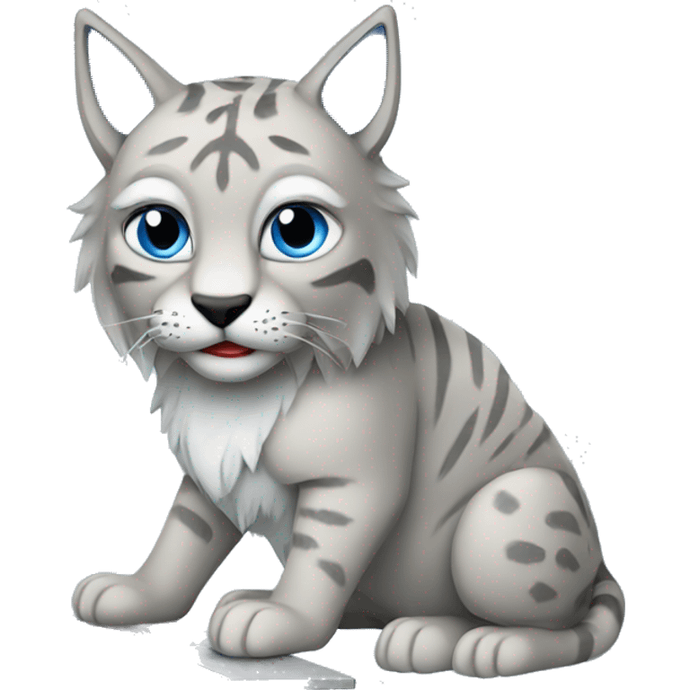 A blue lynx with a laptop emoji