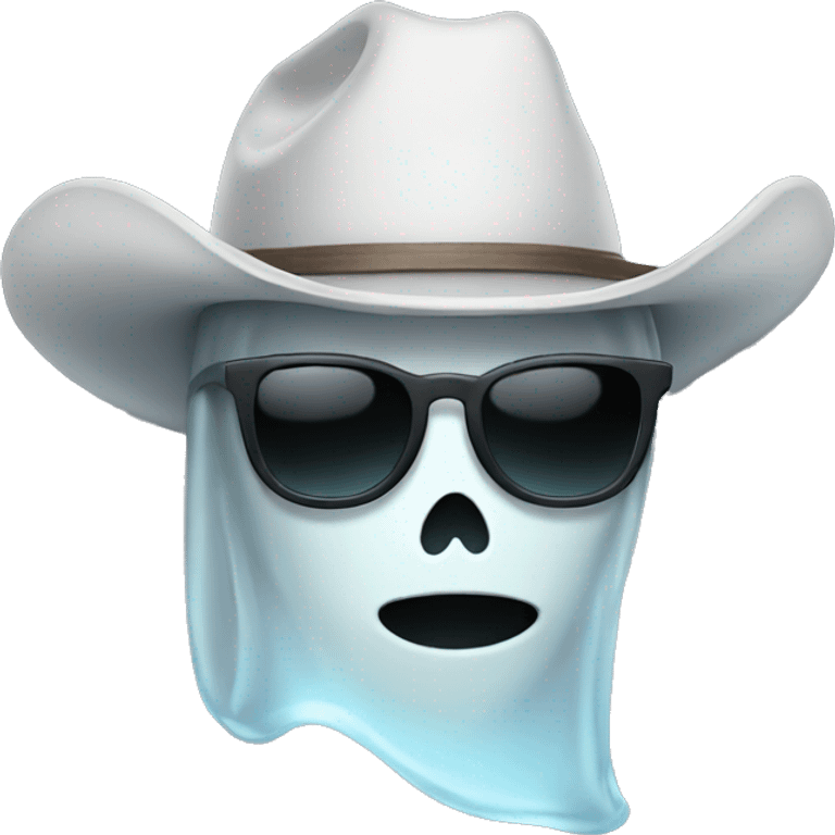 Ghost with glasses and cowboy hat emoji