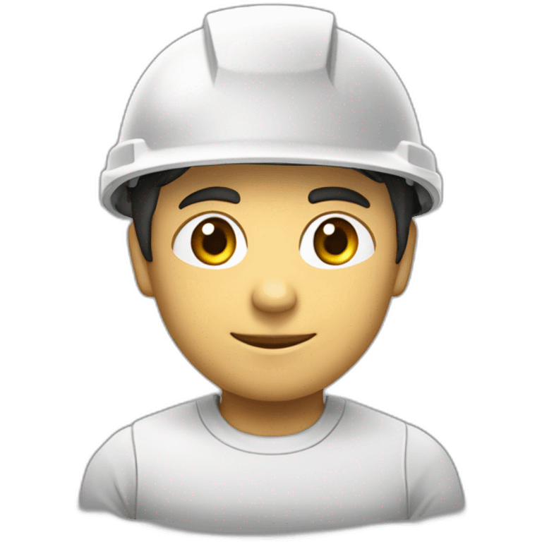 engenheiro com capacete branco na obra emoji