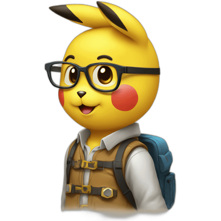 nerdy geeky pikachu emoji