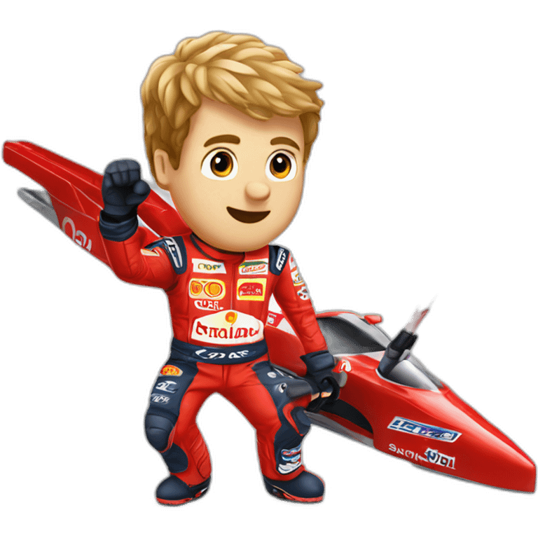 Sebastian Vettel with laser sabre emoji