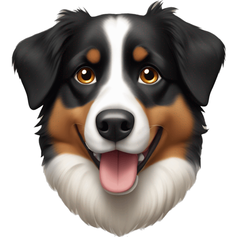 Black and tan Australian shepherd dog black nose emoji