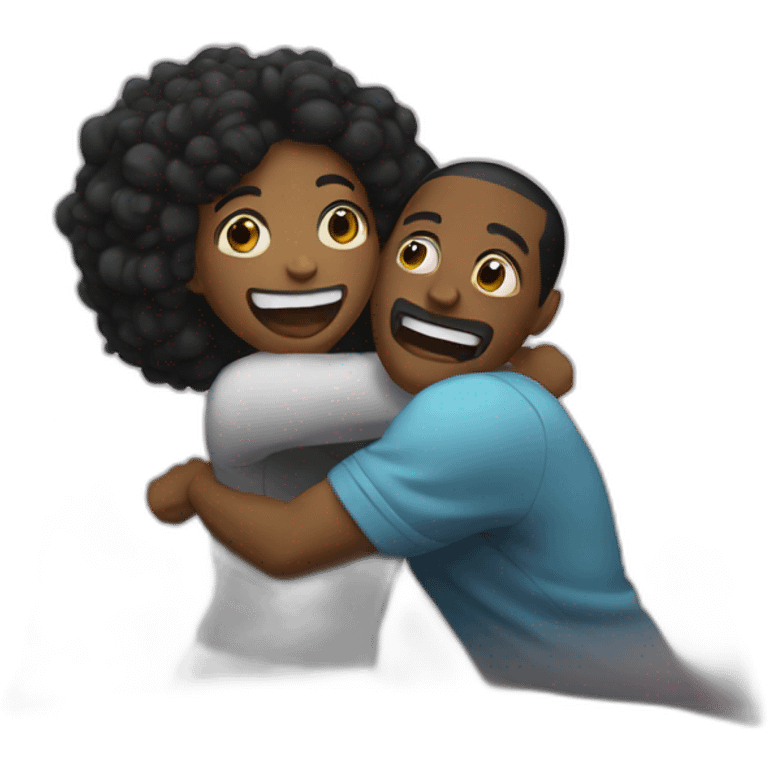 black couple pillow fighting emoji