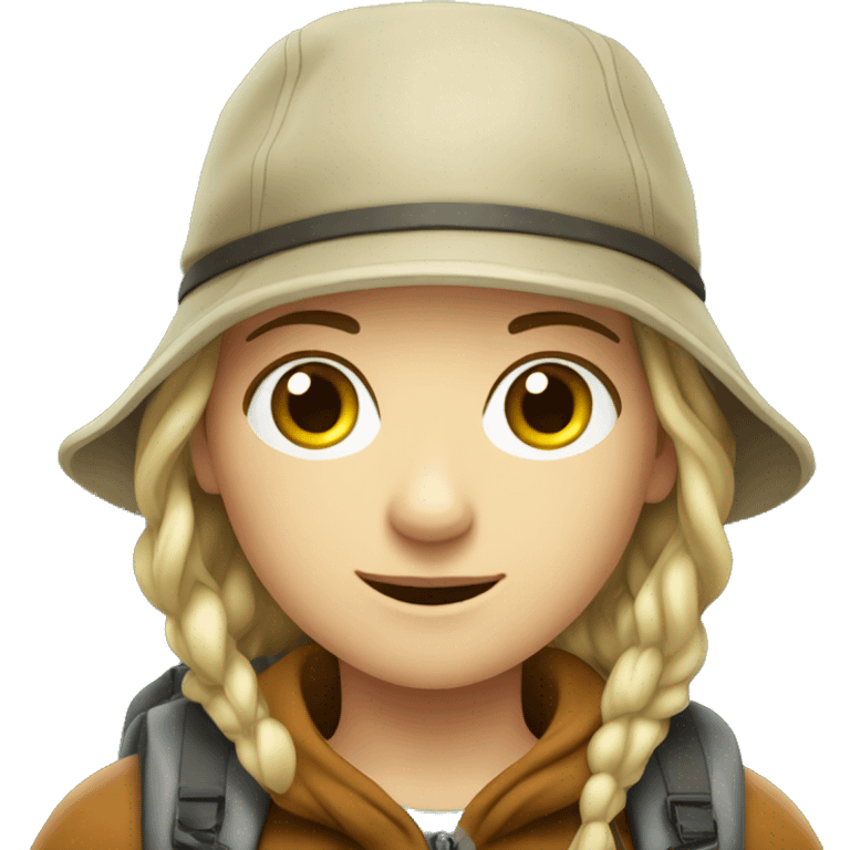 A young, white, female Geman nature traveler. emoji