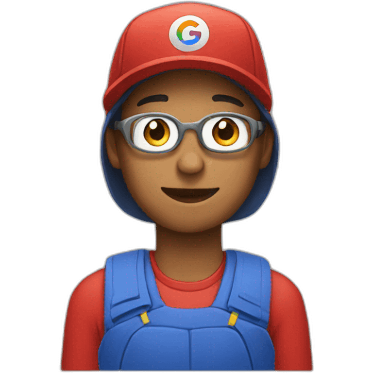 person with cap with google logo emoji