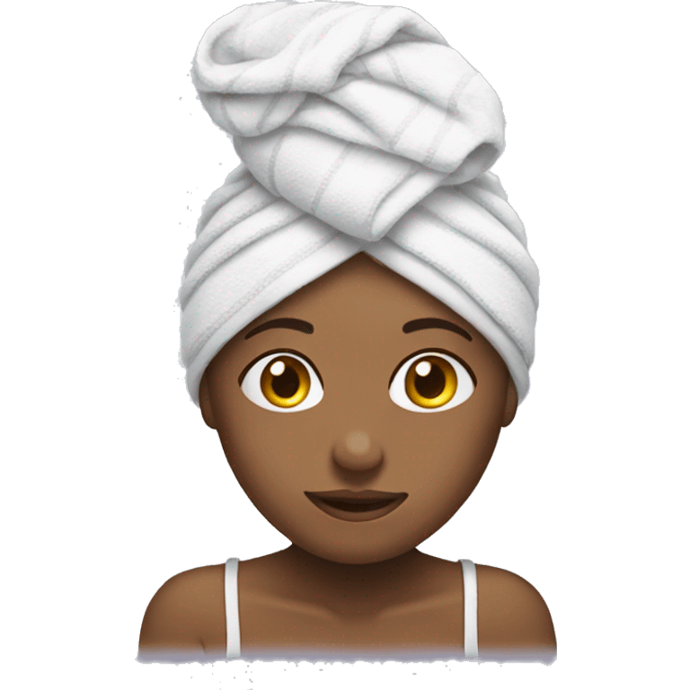 girl in towel after washing head emoji