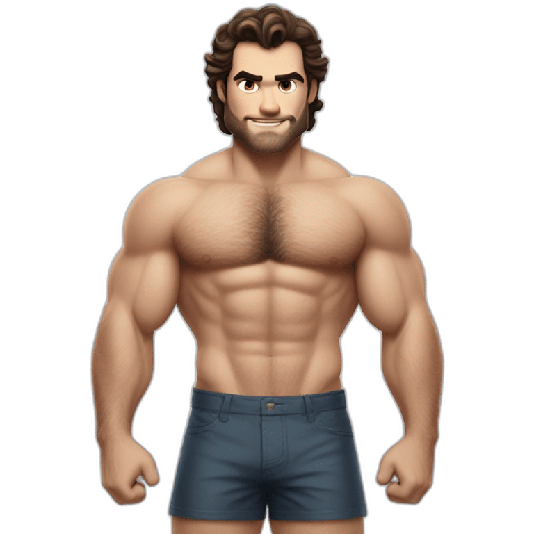 Henry Cavil hairy whole body flexing beach campaign emoji