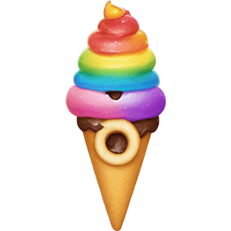 Rainbow icecream, rainbow donut emoji