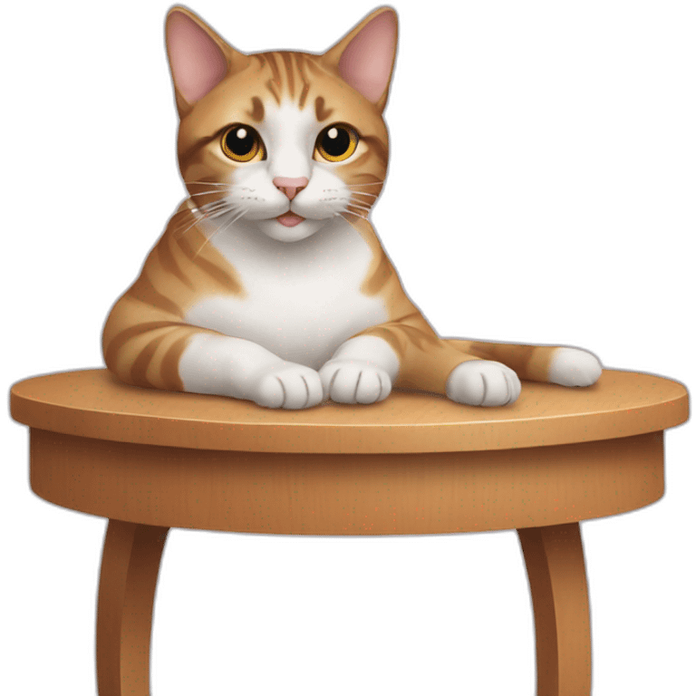 Cat on table emoji