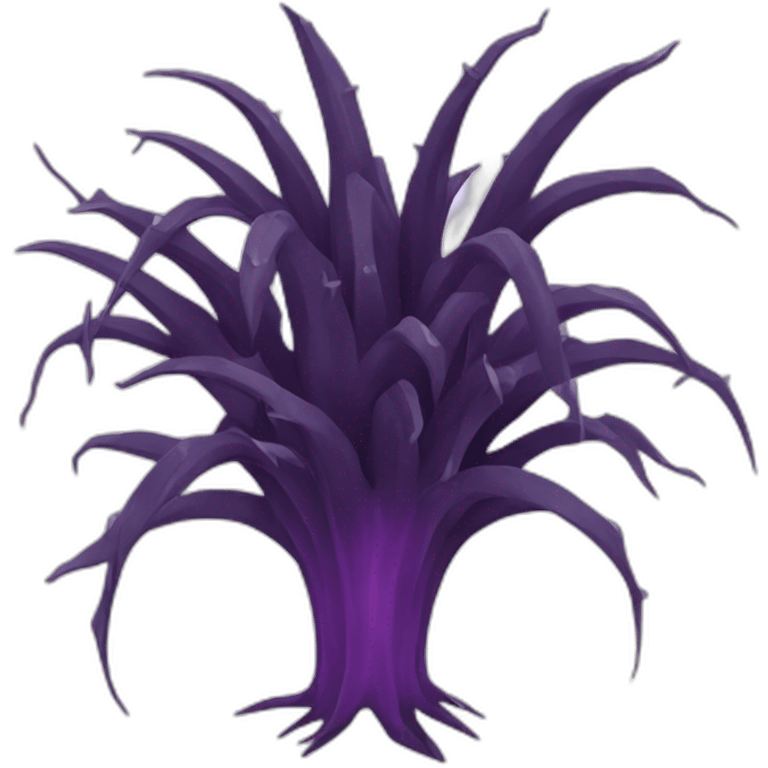 dark purple roots with metal structures and sharp spikes emoji