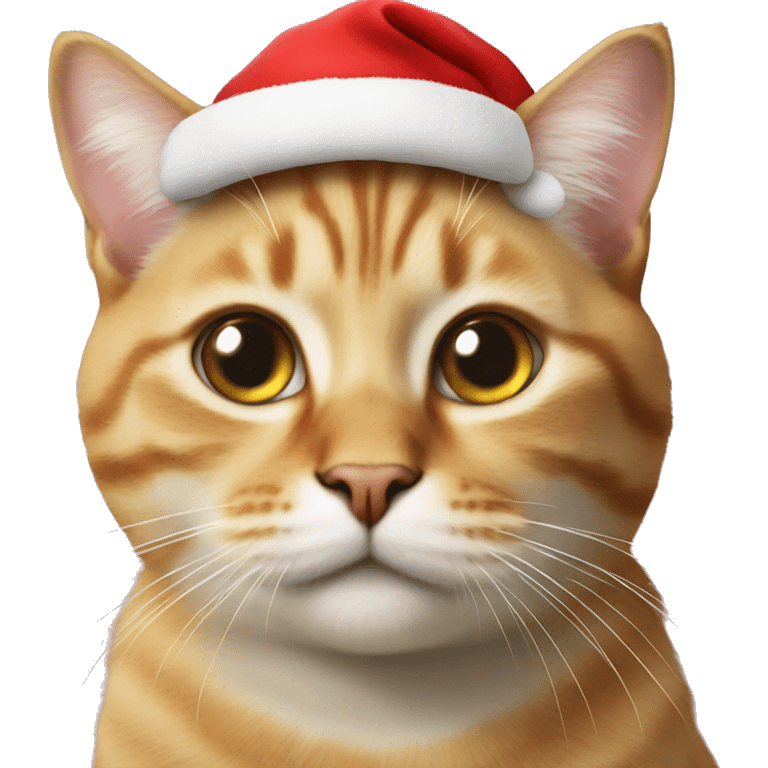 Cat wearing a santa hat emoji