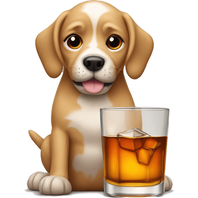 Dog with whisky emoji