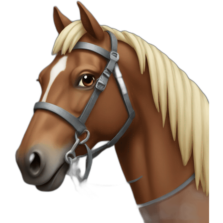 Mechanical brown horse emoji