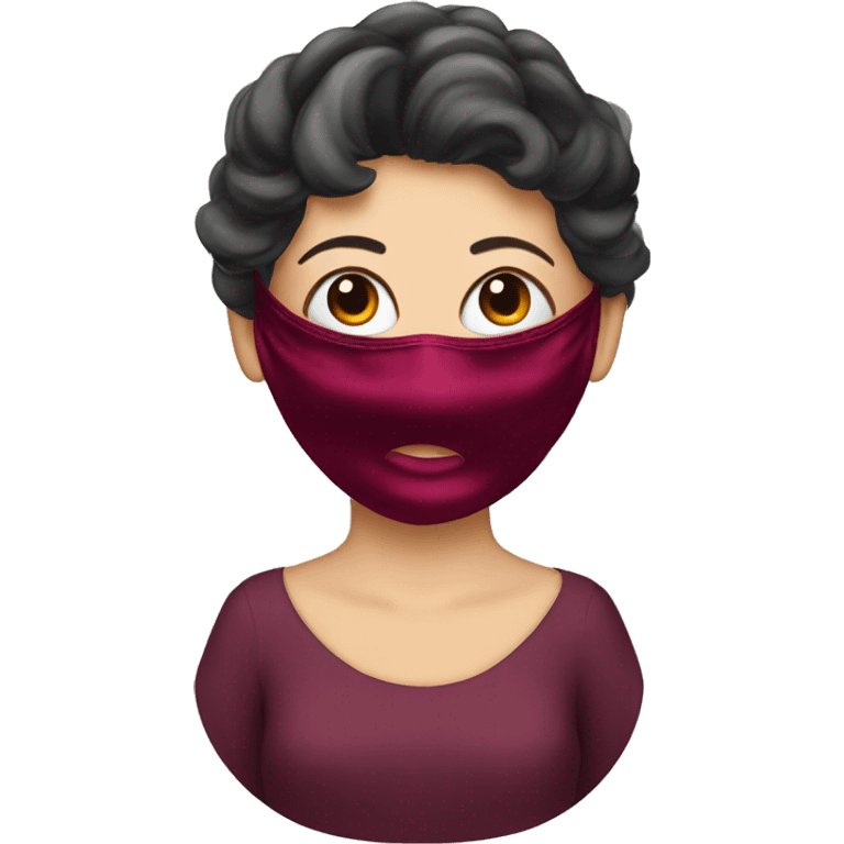 Bordeaux red silk eye mask emoji