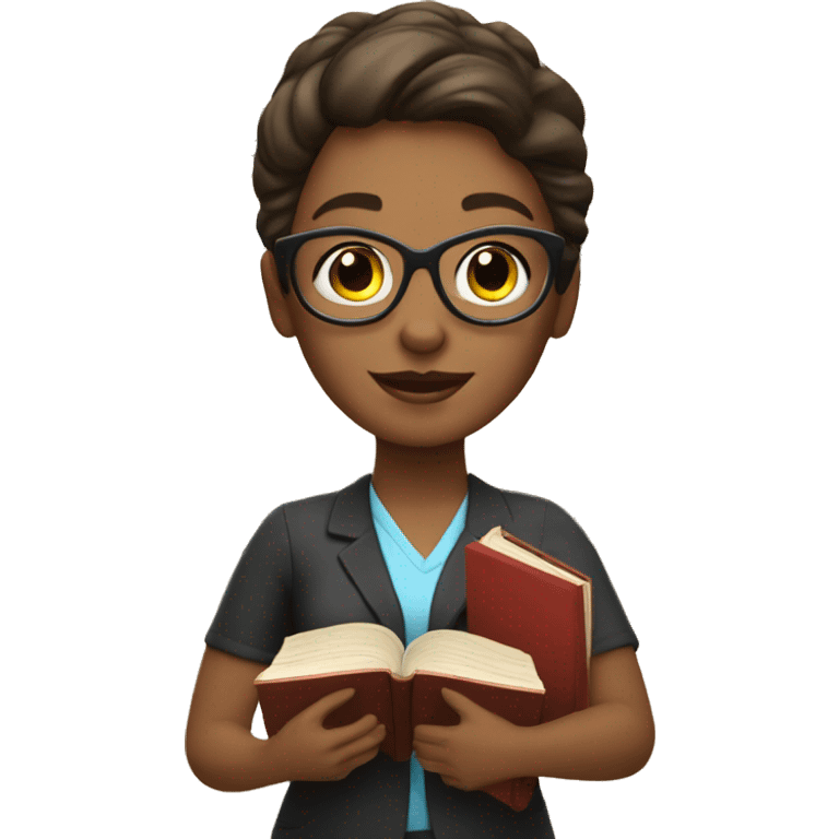 teacher wth books in her hands emoji