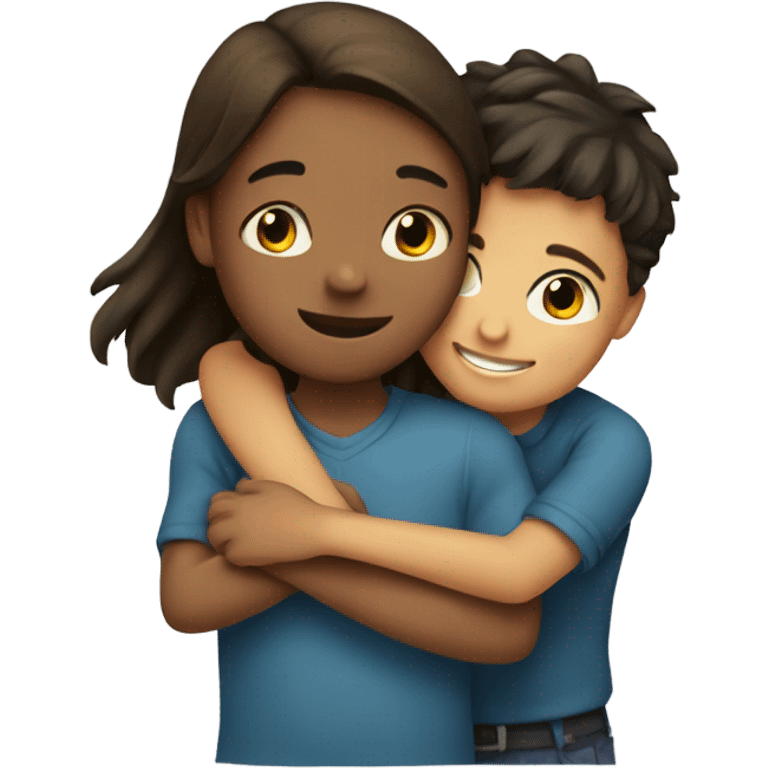 girl hugging a boy emoji