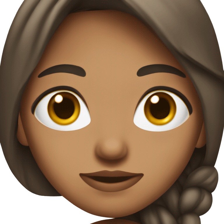 Fille brune yeux vertsgéné  emoji