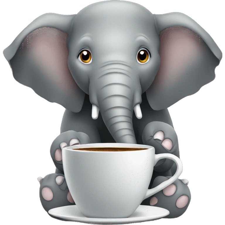 elephant Drinking coffee emoji