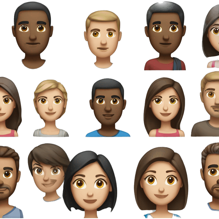 Brown Arab man with short hair and woman with blue eyes and brunette hair emoji