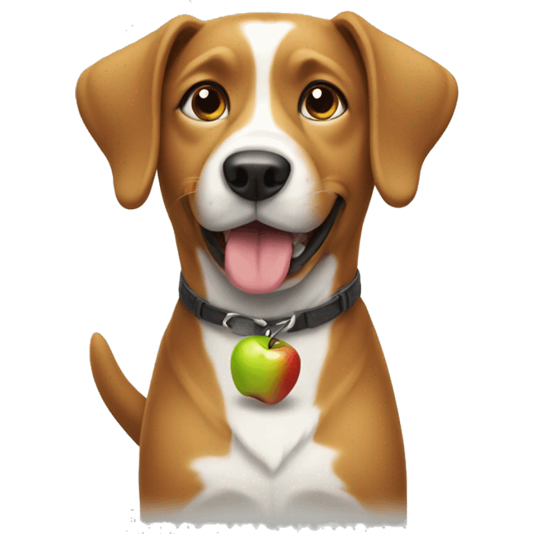 dog with apple emoji