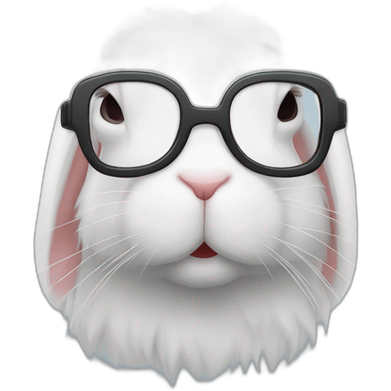 Lapin avec des lunettes qui fait des devoirs emoji