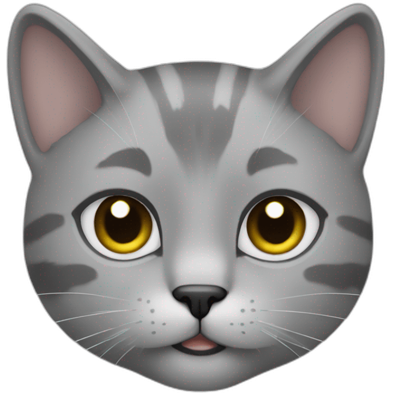 Gato gris lindo emoji