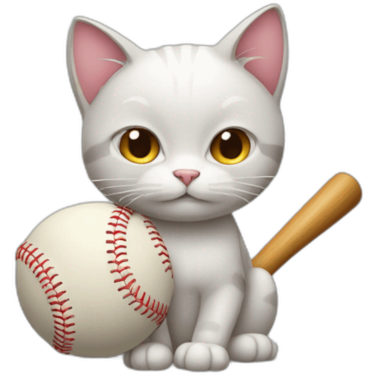 cat with a baseball emoji