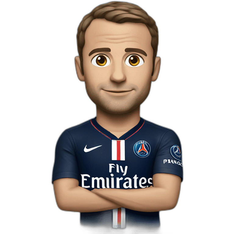 Macron with psg shirt emoji