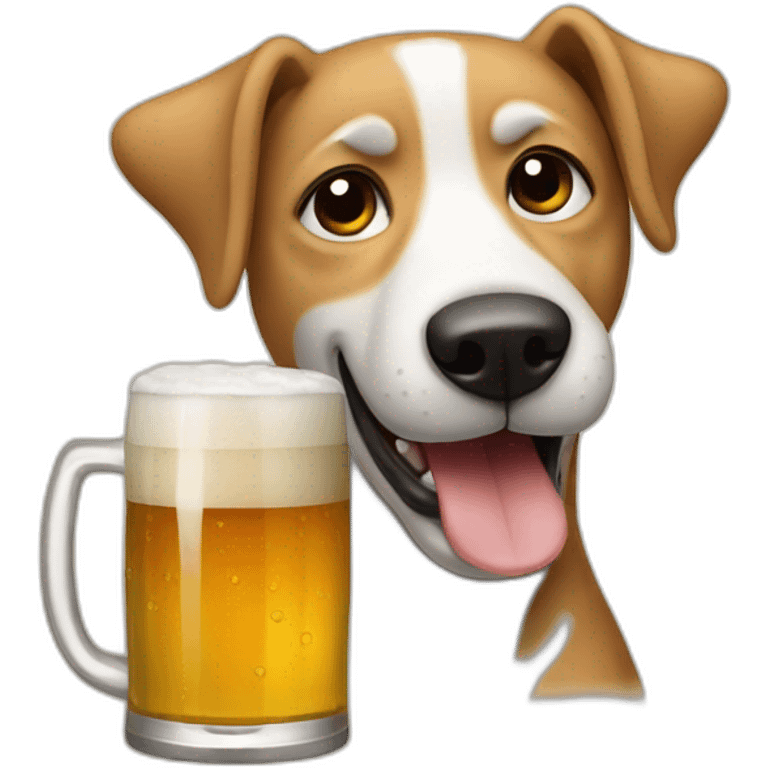 drunk dog drinking a beer emoji