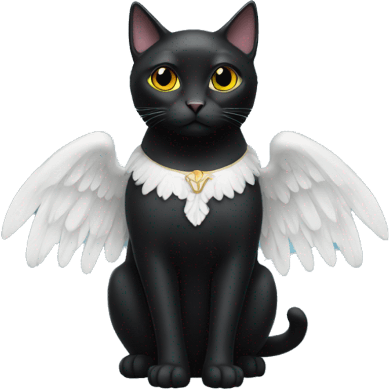 Black Cat with angel wings emoji