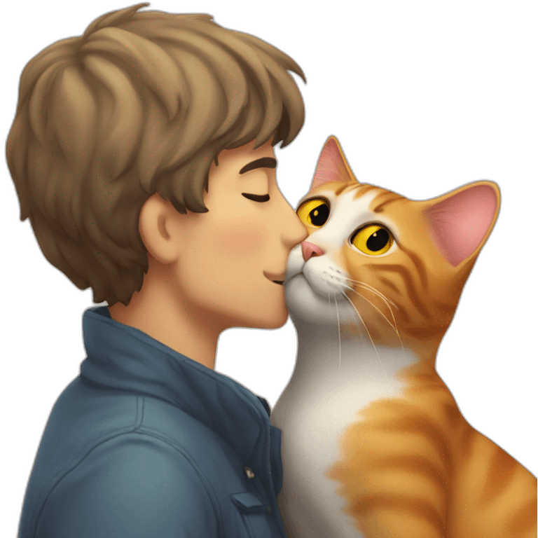 cat kissing man emoji