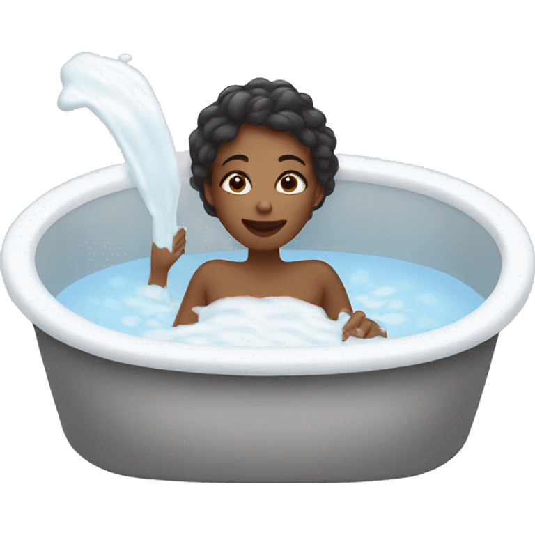 a woman bathes in milk emoji