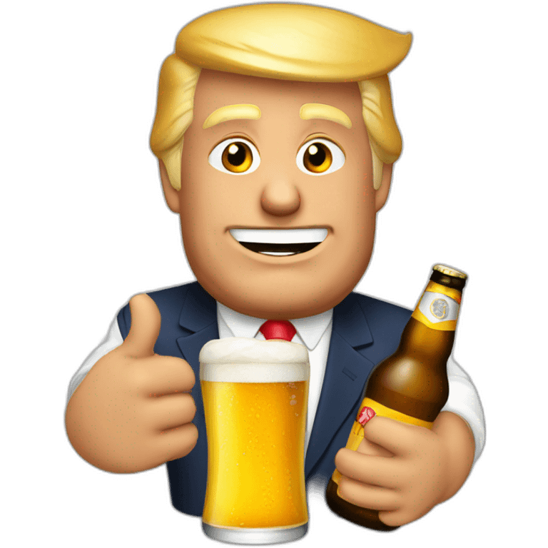 Trump avec une bière emoji