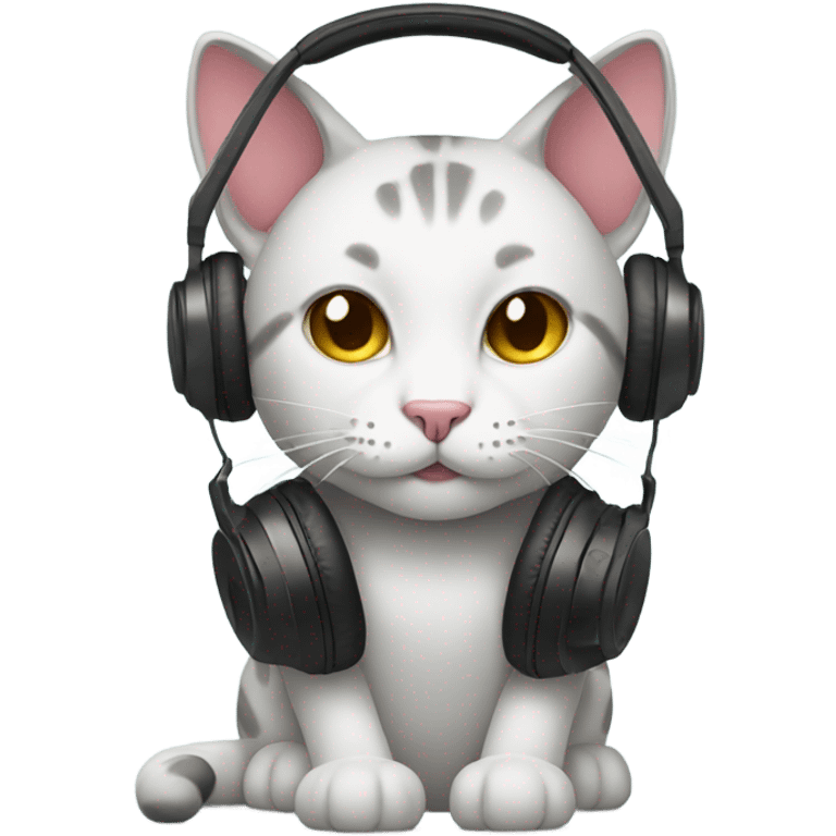 create cat with headphone emoji