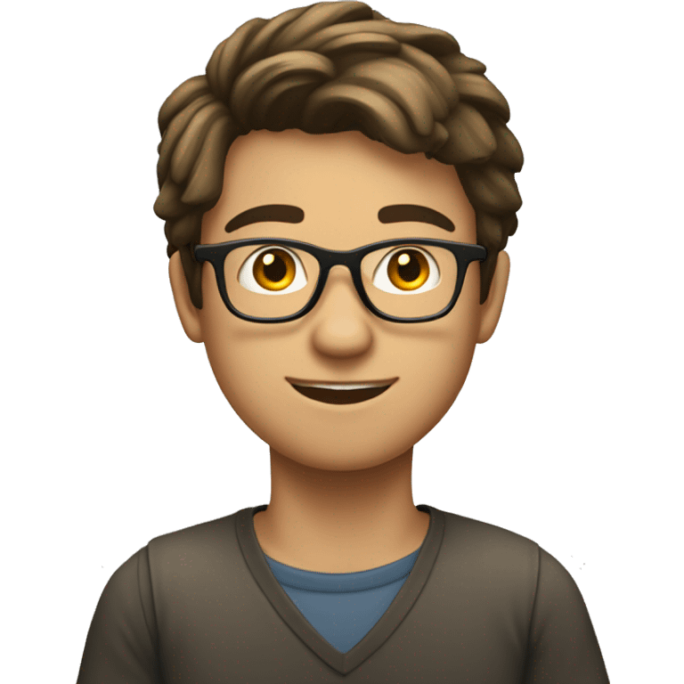 young man of about 20 years old, networker and trader with glasses emoji