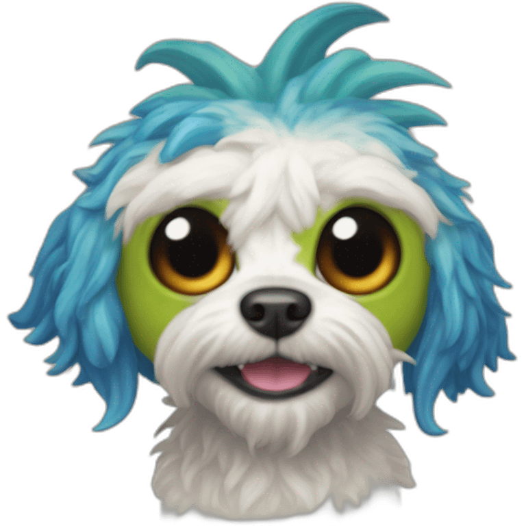 White cavapoo as Murloc from World of Warcraft  emoji