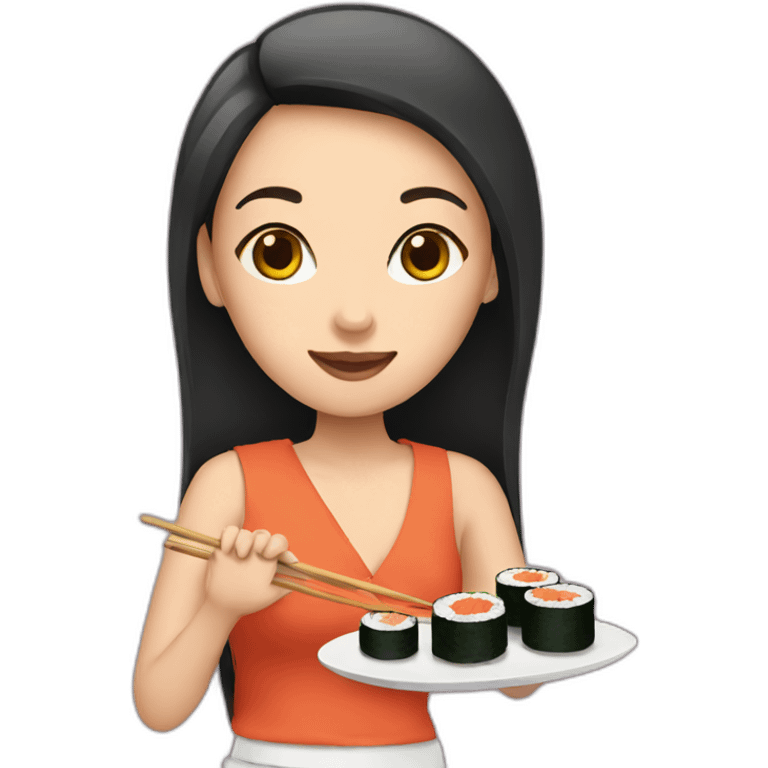 girl with sushi emoji