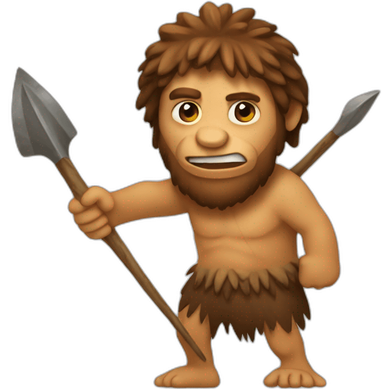 Neanderthal holding a spear emoji