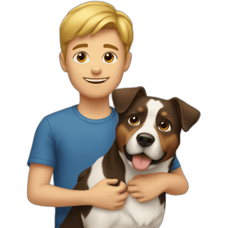 Boy and dog emoji