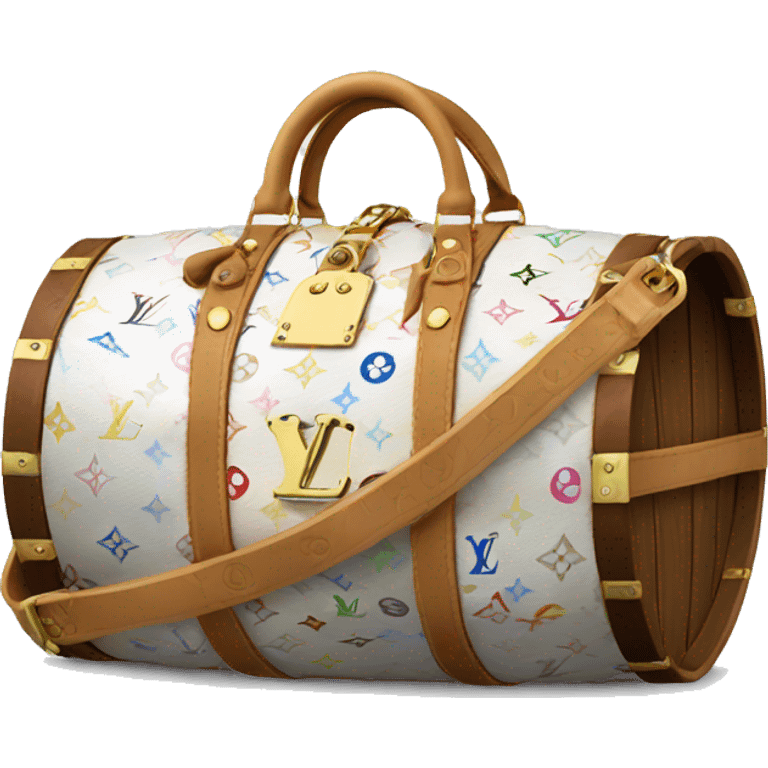 White Louis Vuitton barrel bag emoji