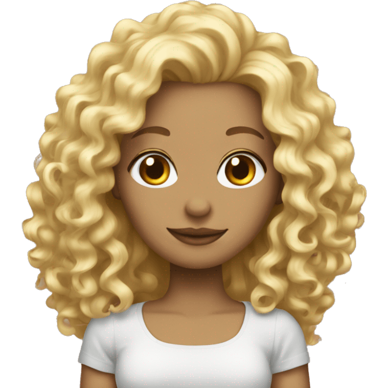 Blonde hair curly  emoji