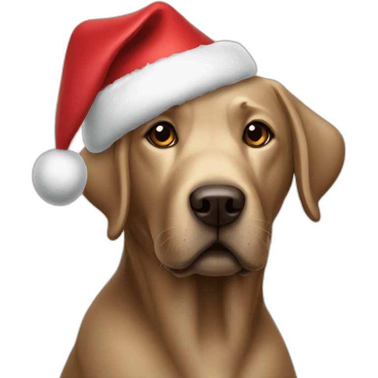 labrador with christmas hat emoji