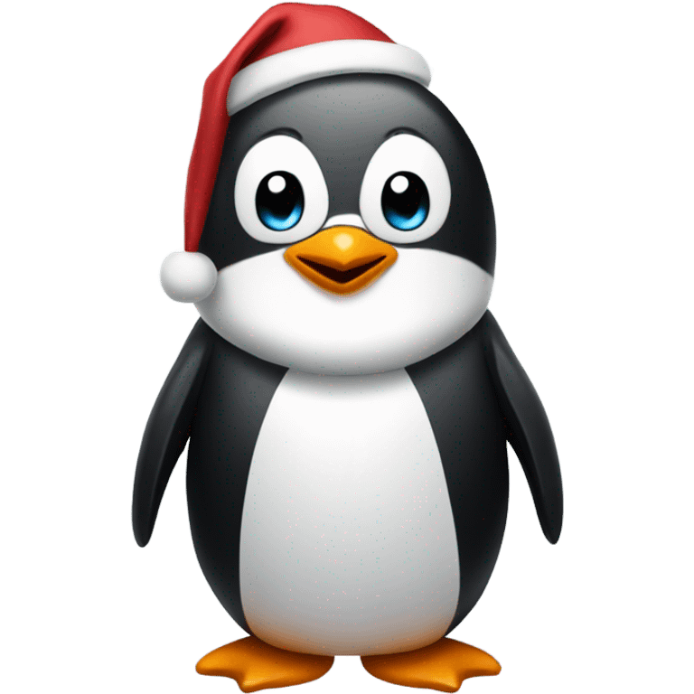 Penguin dressed like Santa  emoji