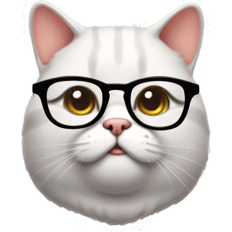 A fat ass cat with glasses emoji