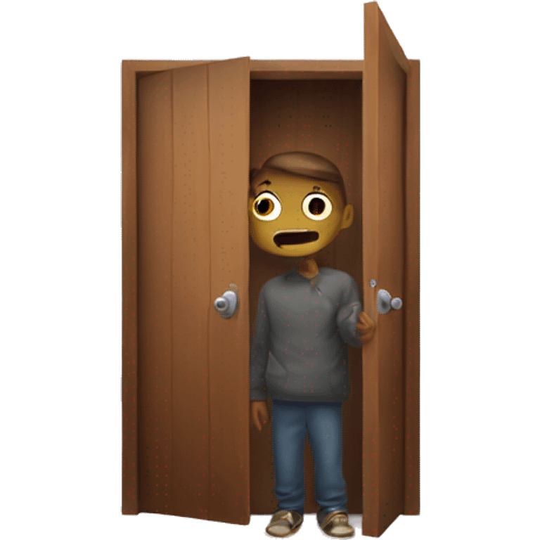 A person hiding behind a door  emoji