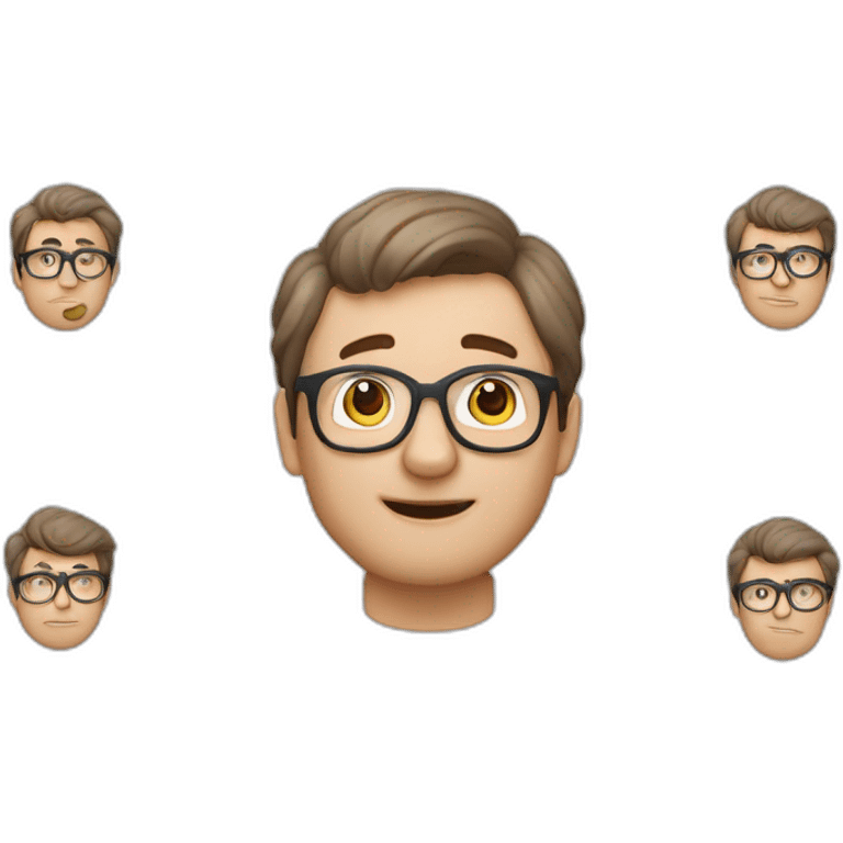 ein Mann Ende 50 mit rötlich-grauen Haaren, Halbglatze und Brille ohne Bart emoji