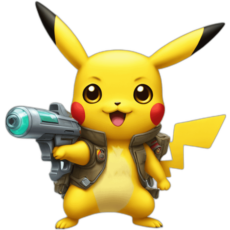 pikachu with raygun emoji