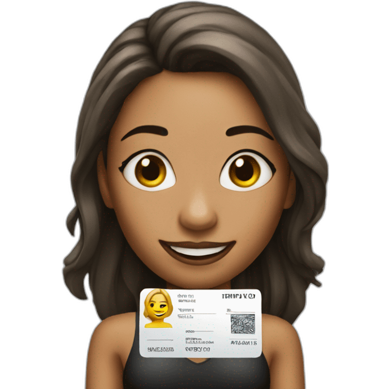 Female Dancer with ID card emoji