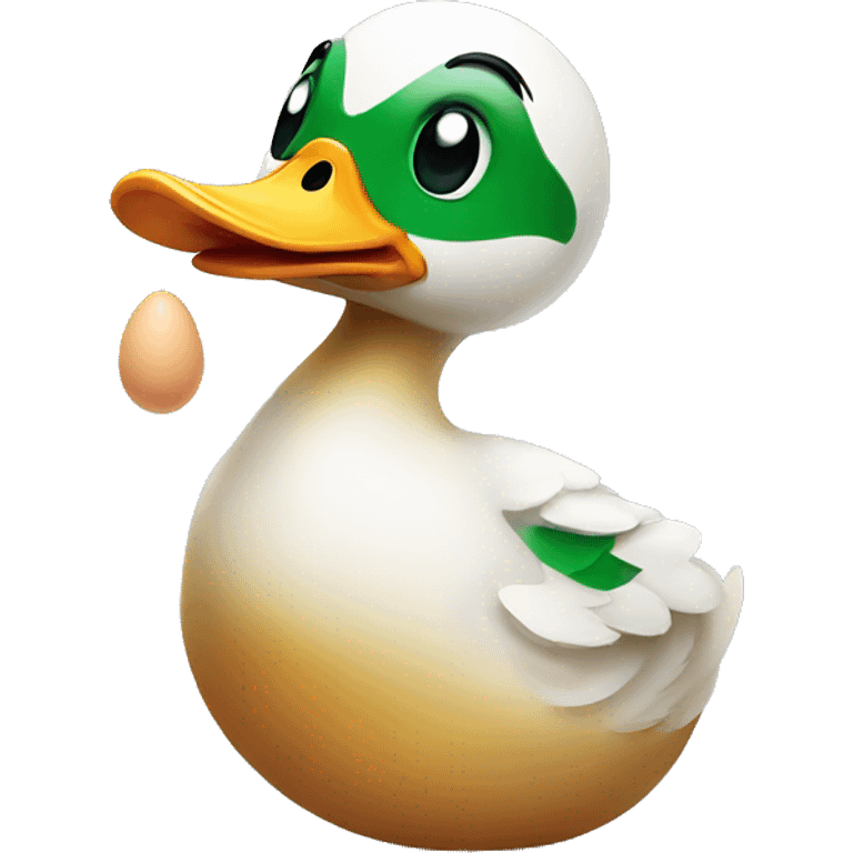 Duck holding egg emoji